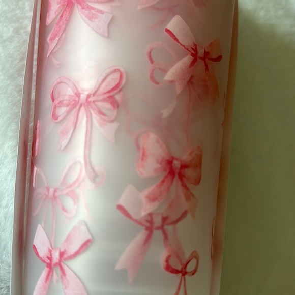 Pink Bow Ribbon Outdoor Tumbler Cups 32oz, Set of 8 Bella Lux Coquette NWT - Picture 4 of 8